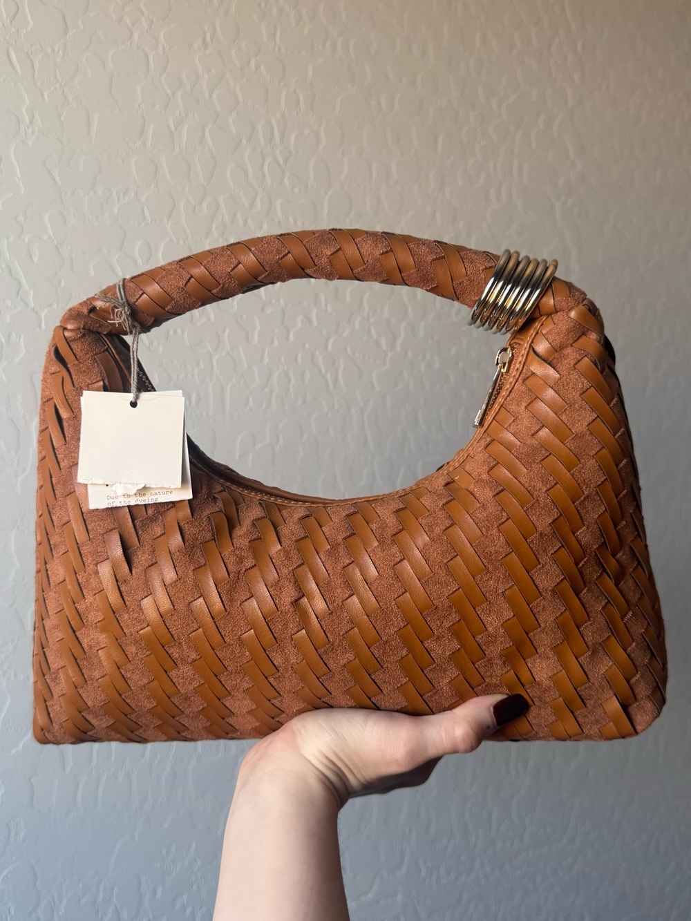 Boho Woven Cognac Brown Hobo Shoulder
Bag - New With Tags